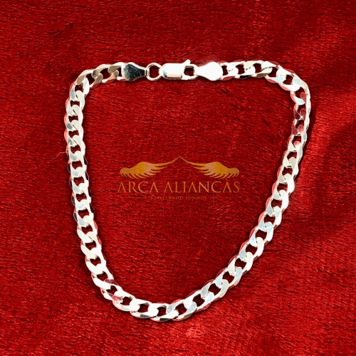 Pulseira Groumet Prata 5.5mm - 22cm