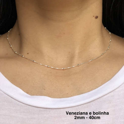 Veneziana + bolinha 2mm - 40cm